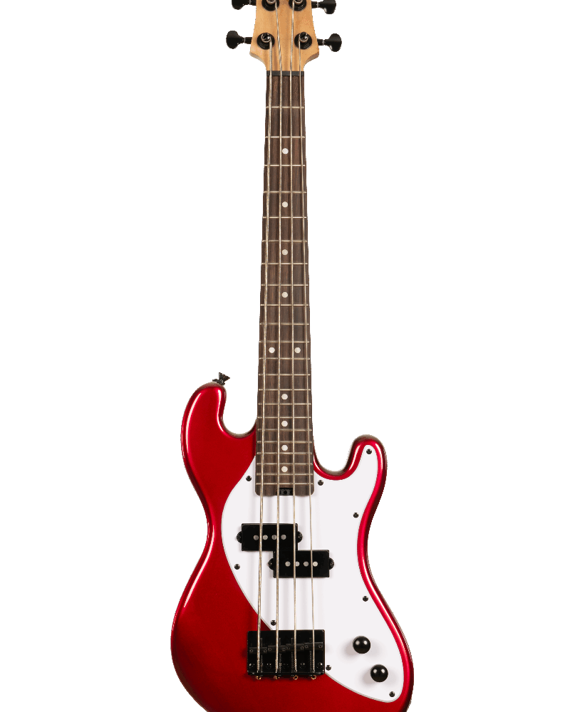 UKELELE KALA U-BASS DE CUERPO MACIZO ROJO DE 4 CUERDAS