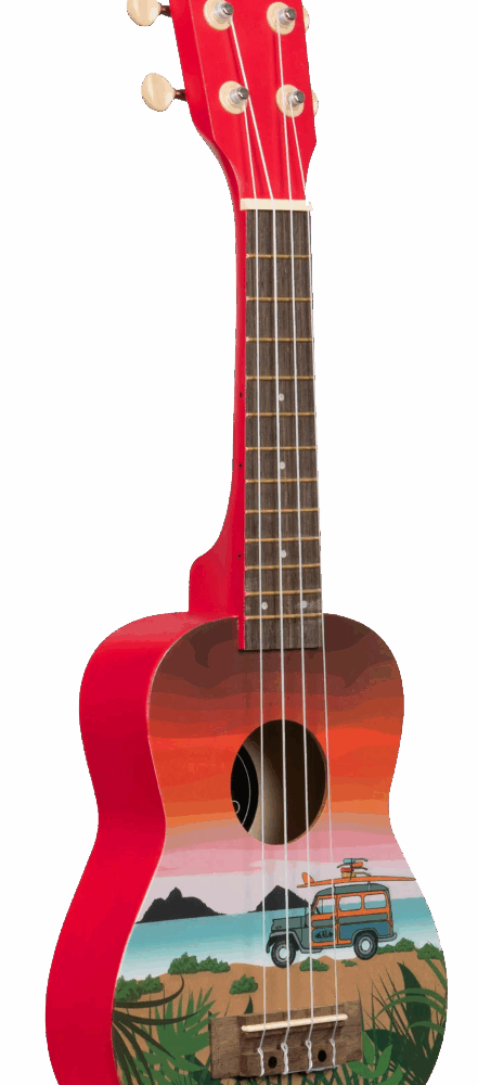 UKELELE SOPRANO SERIE UKADELIC GRAPHIC TOP SURF