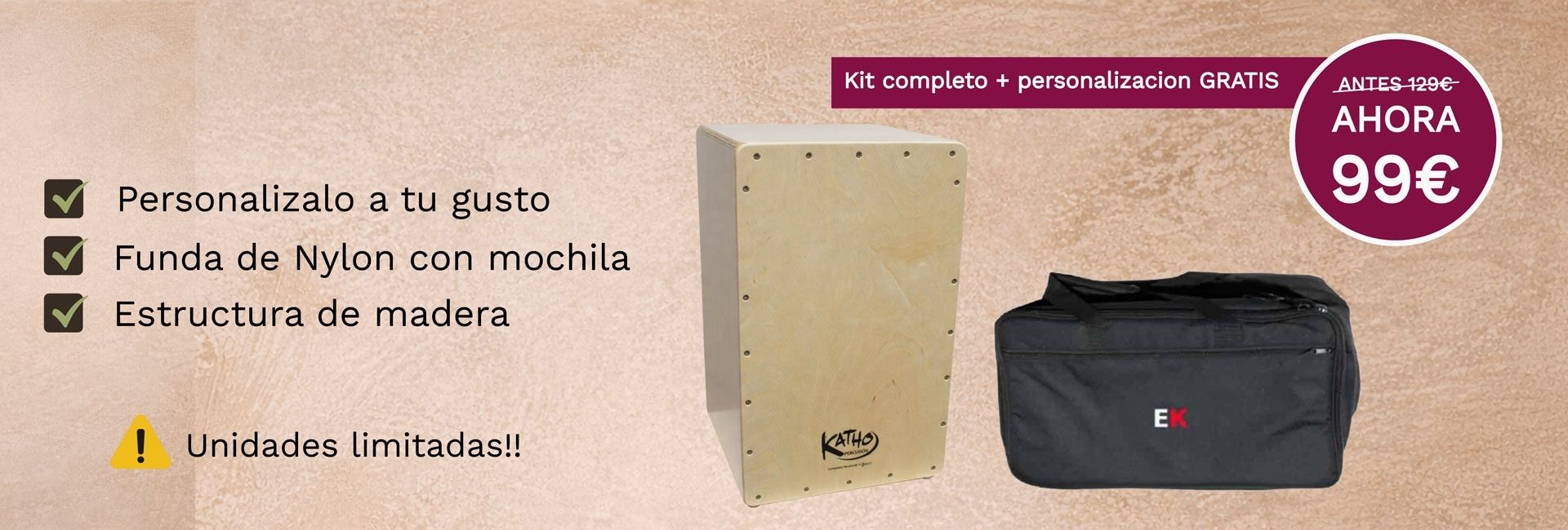 Kit Cajon personalizado Oferta